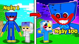 TÔ GÀ 100 NGÀY HÓA THÀNH HUGGY WUGGY TRONG MINECRAFT*TÔ GÀ SỐNG CHUNG VỚI GIA ĐÌNH POPPY PLAYTIME