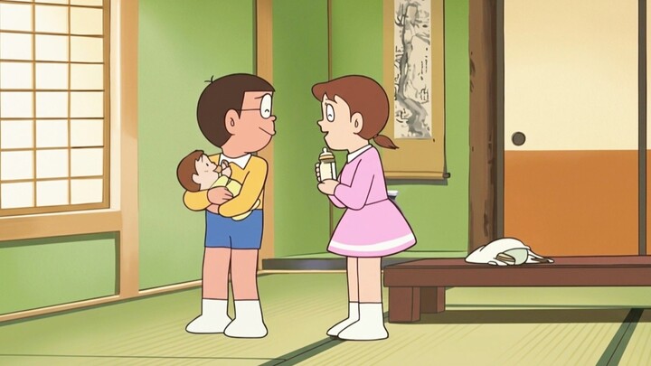 Doraemon jadul Dub Indo - Nobita dan Shizuka mengasuh bayi