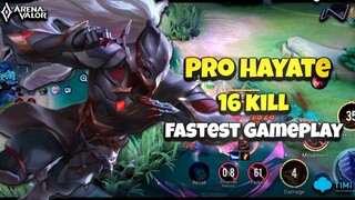 AOV : Pro Hayate (mm) Gameplay || Dragon lane pro || 16 kill || Incredible comeback | arena of Valor