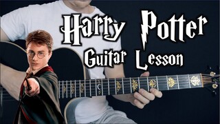 Harry Potter Guitar Lesson (Hedwig's Theme) Finger-Style, TAB + Play-Along