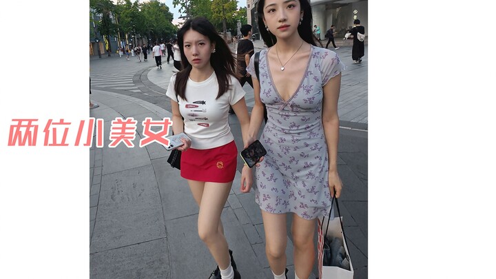 Street photos of two young beauties