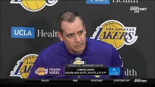 Frank Vogel heaps praise on LeBron after Lakers 124-116 win over Warriors