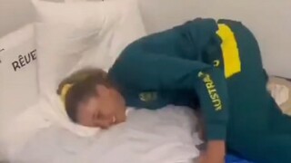 The TT paddles provided by the Paris Olympic Village—Australian female team members received theirs 