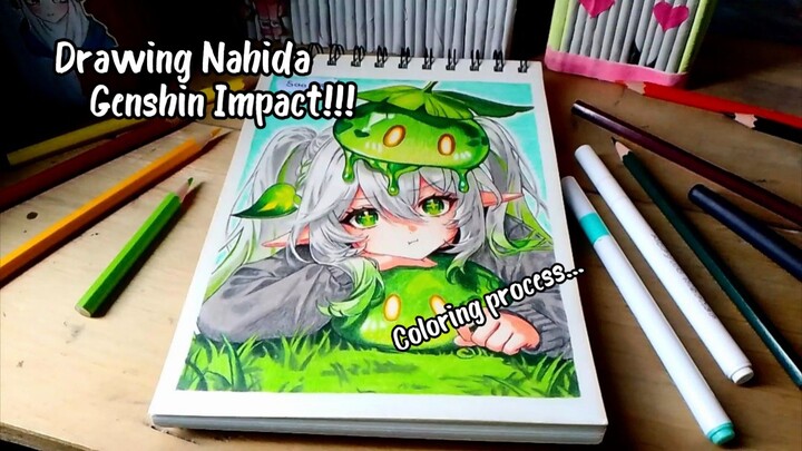 Coloring process... Cuma pake alat murah?!?! || Nahida Slime - Genshin Impact