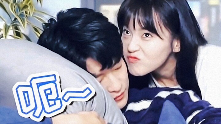 “A puppy closing its eyes means it wants you to kiss it.”