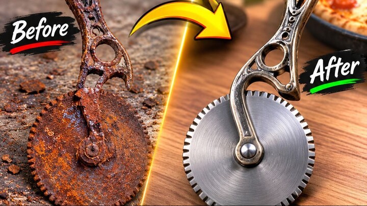 Extremely Rusty Antique Pizza Knife Restoration 🔥 | Satisfying Before & After