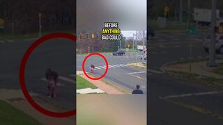 The little girl was running on the street when this happened 😨🙏 #shorts