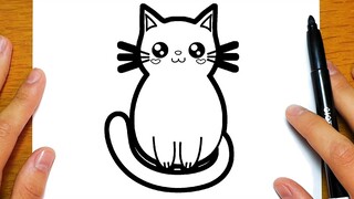 BELAJAR MELUKIS KUCING COMEL | Lukisan yang mudah