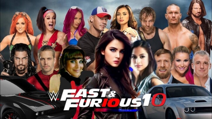 2016 wwe fast and furious 10 team justice league  save kane  from helga dimonita and babae lita