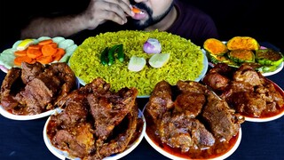 BHUNA KHICHURI, MUTTON CURRY, CHICKEN KARAHI, BRINJAL FRY, SALAD & LEMON ASMR MUKBANG | #LiveToEATT