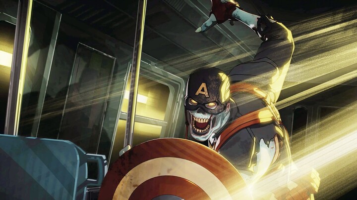 In the Marvel Zombie Universe, Iron Man's head is missing and Captain America is cut in half by the 
