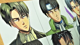 How can you draw Captain Levi using 9 anime styles?