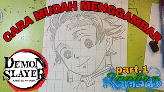 cara yg sangat lah mudah menggambar anime karakter tanjiro part.1 sketsa