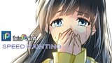 " Anime girl crying " anime digital speed painting | ibis paint x