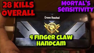 28 KILLS OVER ALL IPHONEXR 4 FINGER CLAW GYRO HANDCAM [ PUBG MOBILE ]
