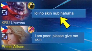 POOR LANCELOT NO SKIN PRANK!! | THEY THINK I AM NOOB AND TRASHTALKED ME!🤣 (FUNNY REACTIONS!)