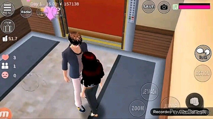 owh... berduaan di lift ngapain aja tuh || sakura school simulator