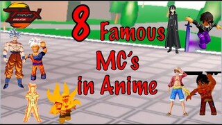 8 Famous Anime MC(Main Character)+their Powers in Roblox Anime Fighting Simulator