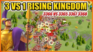 3 VS 1 RISING KINGDOM KAYAKNYA BAKAL JEBOL !! 3366 VS 3365 3367 3368 WAR RUINS ROK !!