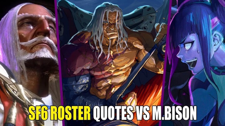 SF6 Roster Quotes VS M.Bison | SEASON 2 DLC