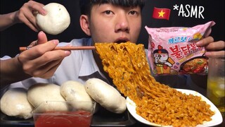 Zin ASMR | ASMR MÌ GÀ CAY CARBONARA RAMEN SAMYANG & BÁNH BAO MỘC NHĨ