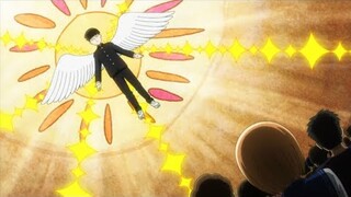 Mob is being worshipped as a divine being (The Psycho Helmet Religion) ~ Mob Psycho 100 III ep 1