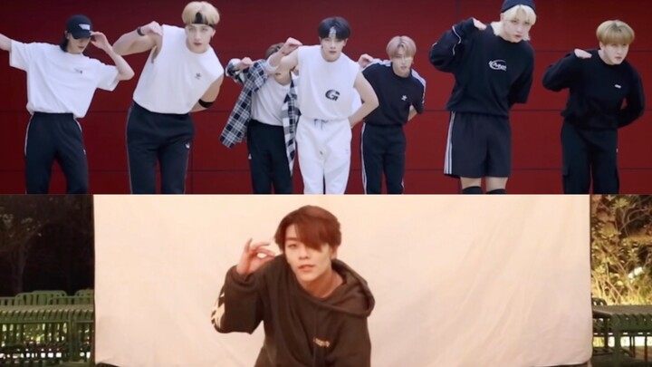 BOYSTORY's He Xinlong covers Stray Kids' "Thunderous" — side-by-side comparison