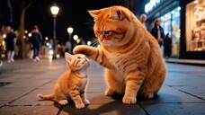 A Day with Orange Cat & Her Cute Baby Kitten Part 1