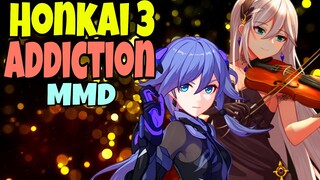 Honkai 3 MMD/60FPS - [A]ddiction | Feat. Shadow Knight Fu Hua & Cecilia Schariac | 3D Animation