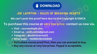 [https://Courses4sale.pro]Joe Lampton - Rules Of Breaking Hearts