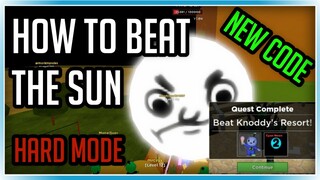 Tower Heroes - How To Beat The Sun + NEW CODE | Knoddy's Resort Hard Mode | ROBLOX