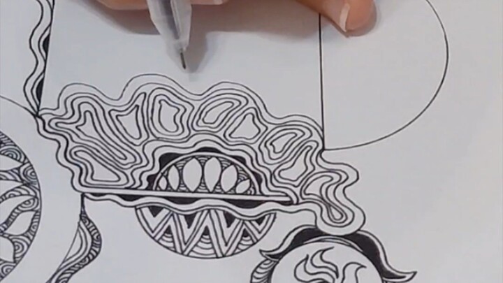 Zentangle -  Mixed pattern 混合图禅绕画#zentangle #learntodraw #creativehealing #禅绕画 #疗愈绘画 #初学禅绕图