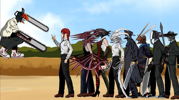 Chainsaw Man vs Makima , 7 Weapon Devils. Animation Drawing Cartoon 2 Part 1.