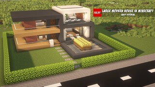 Large modern house in minecraft - builder's tutorial