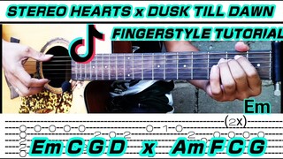 STEREO HEARTS X DUSK TILL DAWN (Guitar Fingerstyle) Tabs + Chords