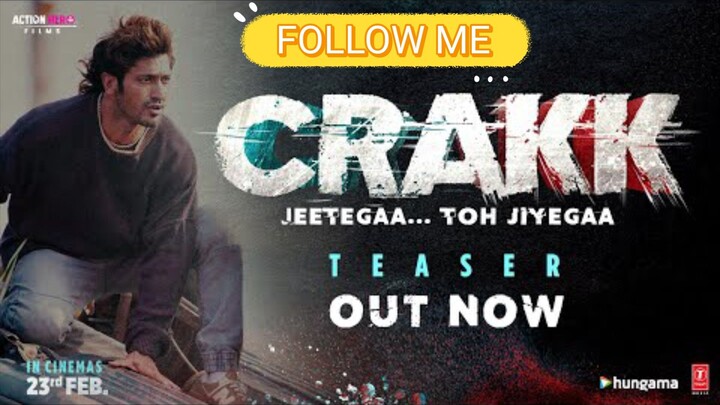 CRAKK: Jeetegaa Toh Jiyegaa (Official Teaser) | Vidyut Jammwal | Nora F | Aditya D | Arjun R,Amy J