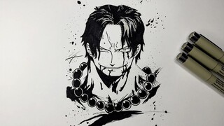 Drawing ACE from One Piece Manga