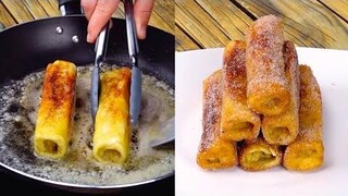 Banana French Toast Roll Ups พร้อมในเวลาไม่นาน!