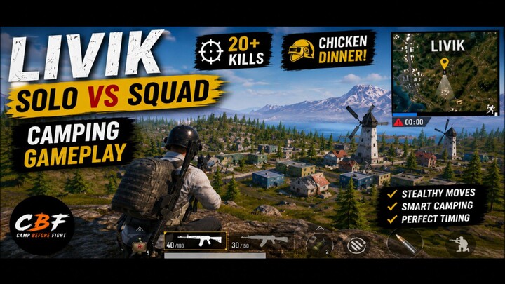 Livik Solo vs Squad | 11 Kills | Chicken Dinner | Smart Camping | Camp Before Fight CBF | Full Match
