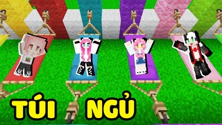 PANDA THỬ THÁCH CHẾ TẠO THÀNH CÔNG TÚI NGỦ VÀ CÁI VÕNG TRONG MINECRAFT*STEVE REVIEW MOD Comforts