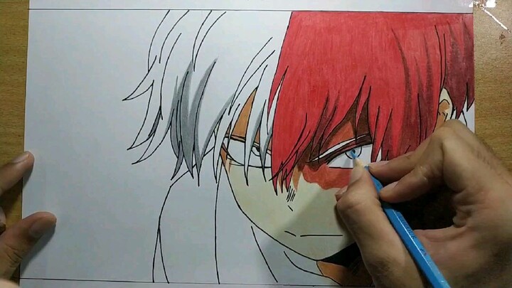 Speed Drawing Anime - Shoto Todoroki (Boku No Hero Academia)