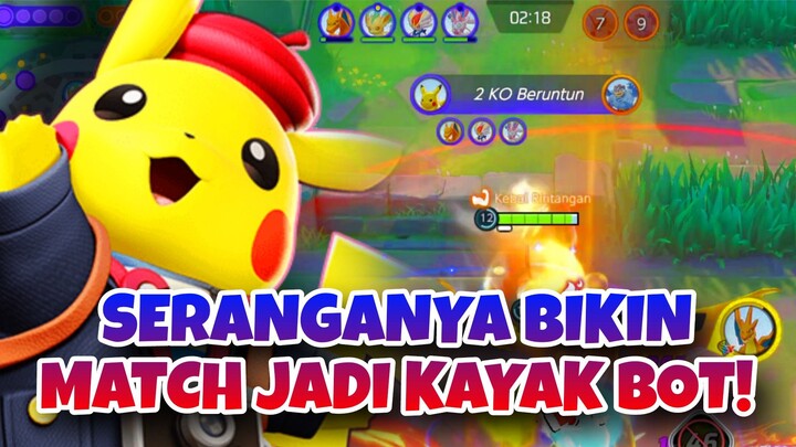 SERANGAN PIKACHU BIKIN MATCH JADI KAYAK BOT! - Pokemon Unite Moments