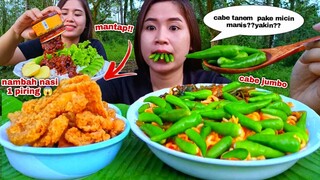 PEDAS JERIT⁉️MAKAN CABE RAWIT JUMBO MIE REBUS KUAH PEDAS MUKBANG#makancaberawitmentah