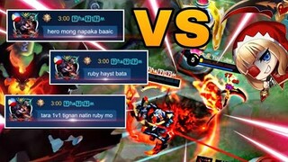 THAMUZ VS RUBY | 1 VS 1 | ikanji destroy a toxic player who trashtalk his Girl | Mobile Legends✓