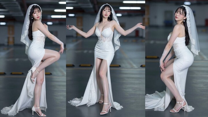 [Oiled Legs Bride Encore] WIGGLE hip-swaying ❤ Pure vs. Bold Contrast~