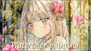 アナログイラストメイキング｜(English subs.)Watercolor painting｜Transparent watercolor