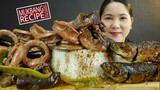 FILIPINO FOOD ADOBONG PUSIT SA GATA RECIPE WITH MUKBANG | MUKBANG PHILIPPINES