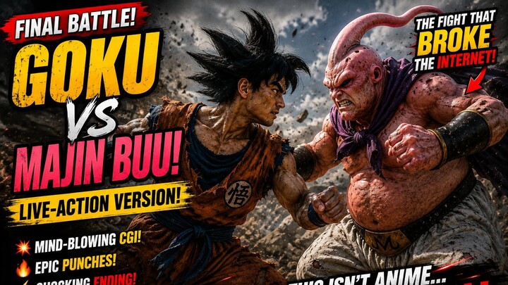 The final battle between Goku from Dragon Ball and Majin Buu! Live-action versio