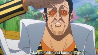 Pertemuan Kizaru diawali dengan Tendangan hebat Luffy