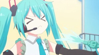 "Miku-chan was sprayed with soda in the face~"